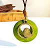 Wood & Alloy Bird Pendant Necklaces WH-WGA4F39-01-3