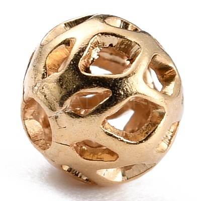 Long-Lasting Hollowed Plated Brass Beads KK-O133-003B-G-1