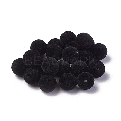 Flocky Acrylic Beads OACR-L011-C-07-1