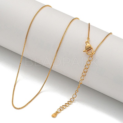 Brass Box Chain Necklaces for Women NJEW-U011-02G-1