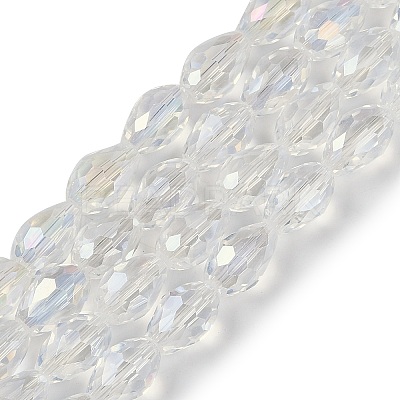 Transparent Electroplate Glass Beads Strands X-EGLA-N013-T10mm-B01-1