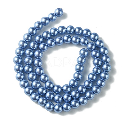 Eco-Friendly Dyed Glass Pearl Round Bead Strands X-HY-A008-6mm-RB015-1