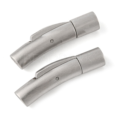 Tarnish Resistant Column 304 Stainless Steel Matte Bayonet Necklace Clasps STAS-I013-4mm-A-1