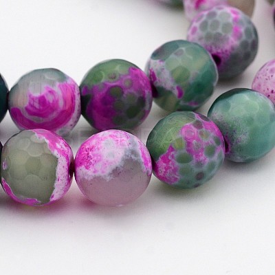 Natural Fire Crackle Agate Faceted Round Beads Strands G-A134-02F-10mm-1