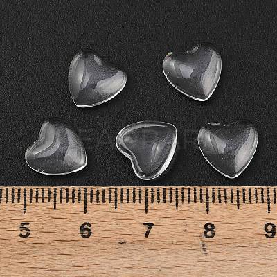 Transparent Glass Heart Cabochons GGLA-R021-10mm-1