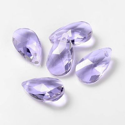 Faceted Teardrop Glass Pendants GLAA-O008-A09-1