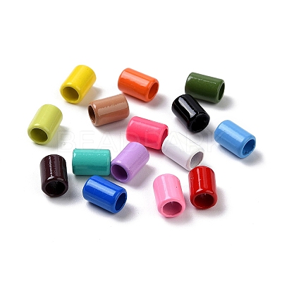 Column Rack Plating Spray Painted Alloy Beads for Jewelry Making X-PALLOY-F291-01-1