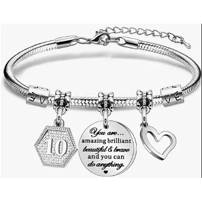 Birthday 201 Stainless Steel Charm Bracelets FS-WGBAA71-14-1