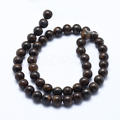 Natural Bronzite Bead Strands G-P370-05-8mm-1