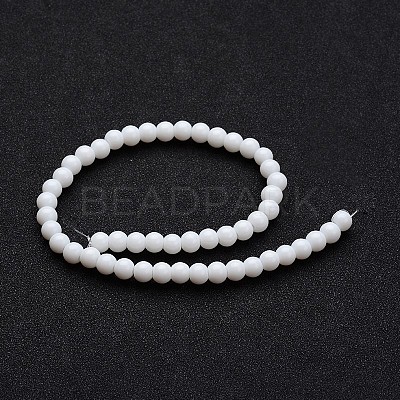 Opaque Color Glass Round Bead Strands GLAA-I026-4mm-02-1