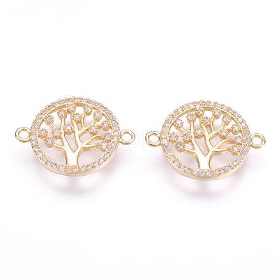 Brass Micro Pave Cubic Zirconia Links ZIRC-F061-12G-1