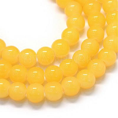 Baking Paint Imitation Jade Glass Round Bead Strands DGLA-Q021-10mm-30-1