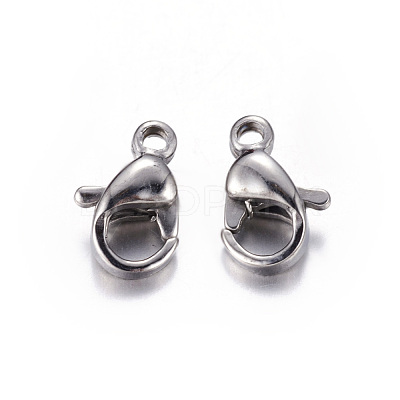 Tarnish Resistant 304 Stainless Steel Lobster Claw Clasps STAS-R050-9x5mm-1