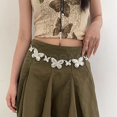 Alloy Butterfly Link Chain Waist Belly Chains for Women FS-WG8F5E3-01-1
