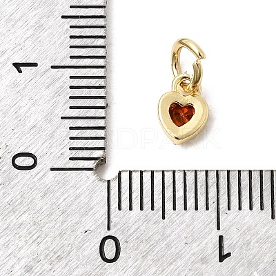 Brass Cubic Zirconia Charms KK-G554-02C-04-1