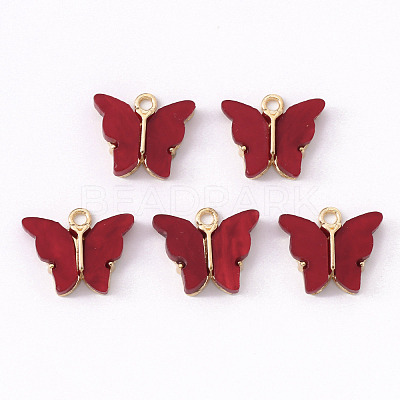 Alloy Acrylic Pendants ENAM-R136-01H-1