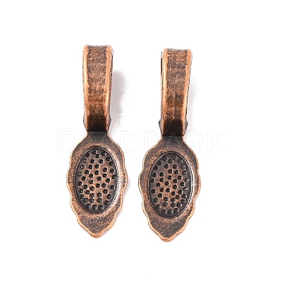 Tibetan Style Alloy Glue-on Flat Pad Bails LS-RLF10728Y-NF-1