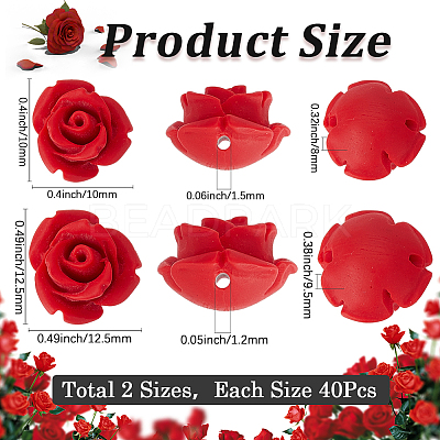 80pcs 2 styles Cinnabar Beads FIND-SC0014-39-1
