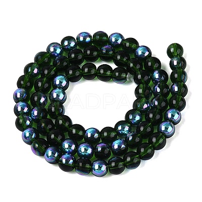 Transparent Electroplate Glass Beads Strands LS-EGLA-Q132-6MM-01A-21-1