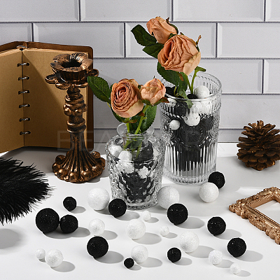 160Pcs 10 Styles Glitter Craft Foam Balls DIY-SP0005-57-1