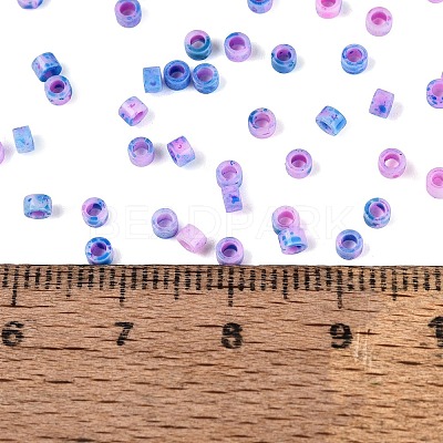 Opaque Picasso Cylinder Glass Beads SEED-Q039-06A-06-1