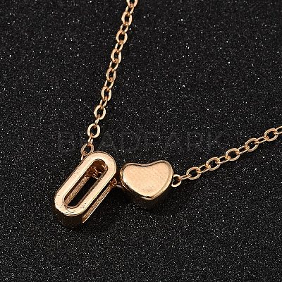 Alloy Letter Heart Pendant Necklaces for Women NJEW-FS0001-09O-1