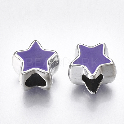 UV Plating Acrylic European Beads OACR-T005-91P-1