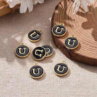 Golden Plated Alloy Charms LS-ENAM-S118-02U-1
