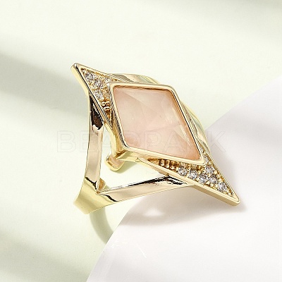 Brass Micro Pave Cubic Zirconia Cuff Rings for Women GG-CBA7610-11G-08-1