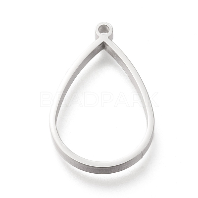 Non-Tarnish 304 Stainless Steel Open Back Bezel Polishing Pendants STAS-K208-14-1