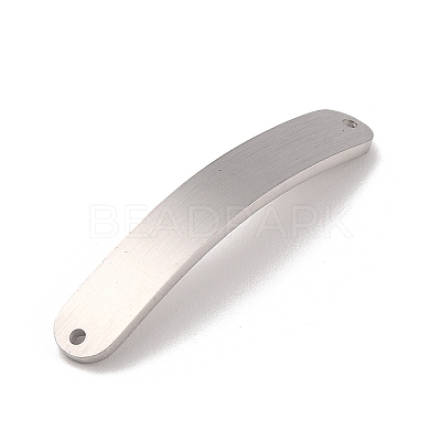 Non-Tarnish 304 Stainless Steel Brushed Curved Rectangle Connector Charms STAS-R222-03P-1
