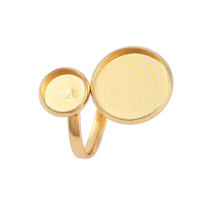 304 Stainless Steel Open Cuff Ring Findings STAS-E124-05J-G-1