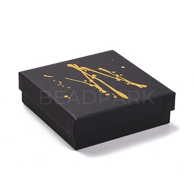Square Hot Stamping Cardboard Jewelry Packaging Boxes CON-FS0001-08C-1