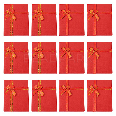 Rectangle Paper Jewelry Set Storage Boxes with Bowknot X1-CON-TAC0014-04D-1