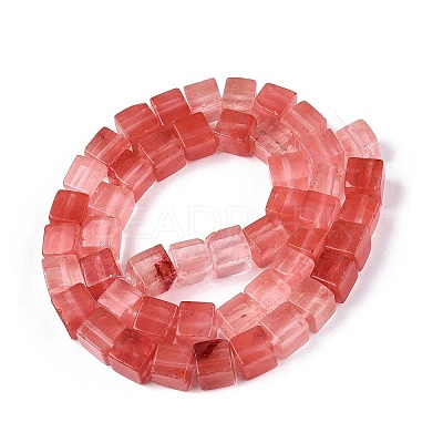 Cherry Quartz Glass Beads Strands G-T139-8x8-37A-1