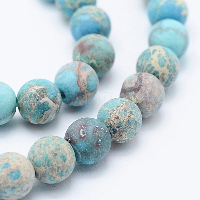 Natural Imperial Jasper Beads Strands X-G-K232-8mm-01D-1