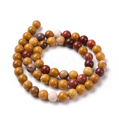 Natural Mookaite Round Bead Strands G-P072-34-6mm-1
