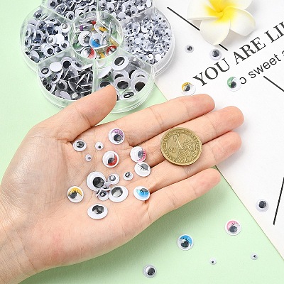743Pcs Black & White Plastic Wiggle Googly Eyes Buttons KY-YW0001-12-1