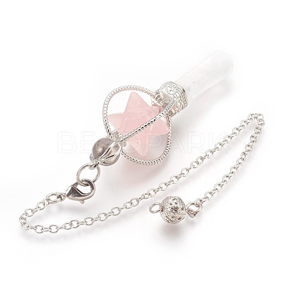 Natural Rose Quartz Dowsing Pendulums KK-F756-06B-1