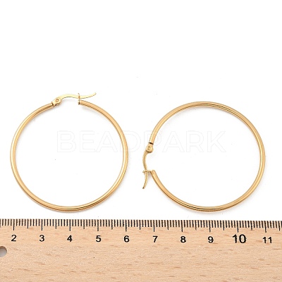 Ion Plating(IP) 304 Stainless Steel Hoop Earrings LS-EJEW-N0016-11G-G-1