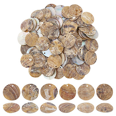 120Pcs Natural Akoya Shell Pendants SHEL-ME0001-01-1