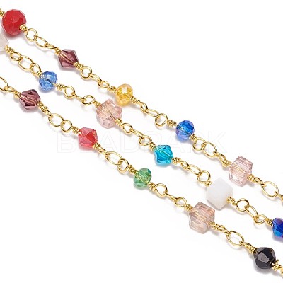 Handmade Glass Beaded Chains CHC-F007-07G-1