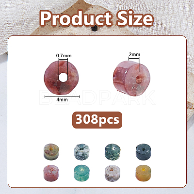 2 Strands Natural Indian Agate Beads Strands G-DC0001-65-1
