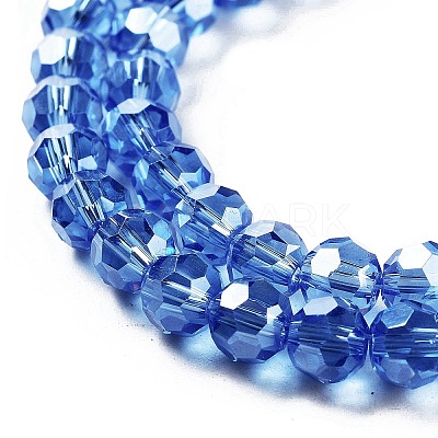 Electroplate Transparent Glass Beads Strands EGLA-A035-T6mm-A14-1