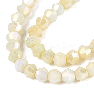 Anti-Tarnish Electroplate Bicone Glass Beads Strands EGLA-T021-4mm-16-14-1