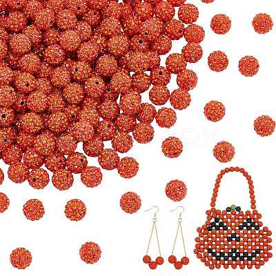 200Pcs Pave Disco Ball Beads RB-PH0001-41H-1