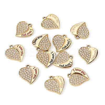 12Pcs 3 Colors Alloy Rhinestone Pendants FIND-TA0010-31-1