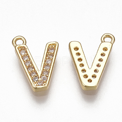 Brass Cubic Zirconia Charms KK-S348-330V-1