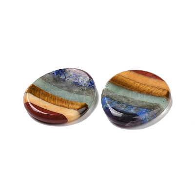 7 Chakra Oval Thumb Worry Stone for Anxiety Therapy G-G864-20-1