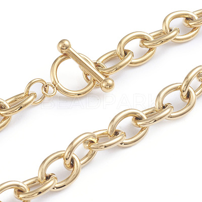 304 Stainless Steel Cable Chains Necklaces NJEW-L173-010-G-1